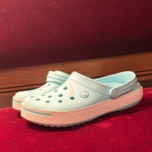 CROCS Sky Blue and Pink Clogs